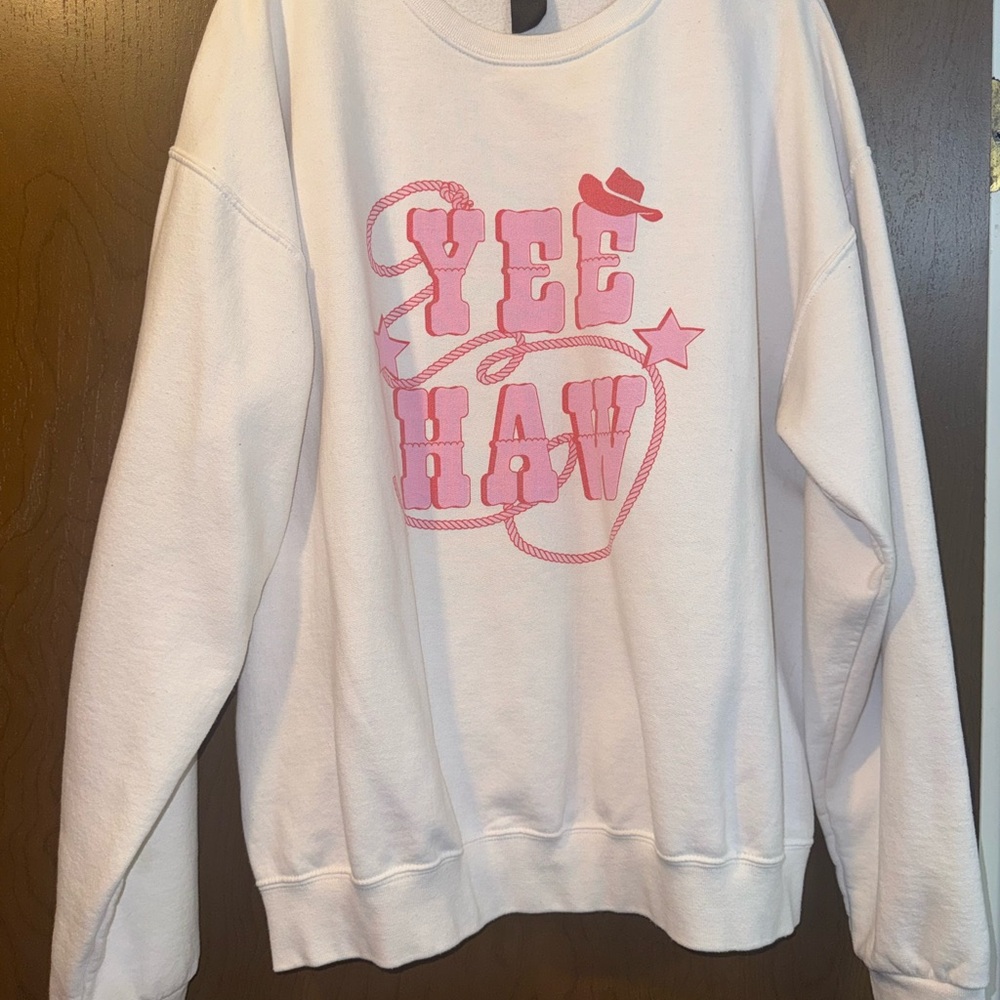 Yee Haw Pink Graphic Women's Sweater